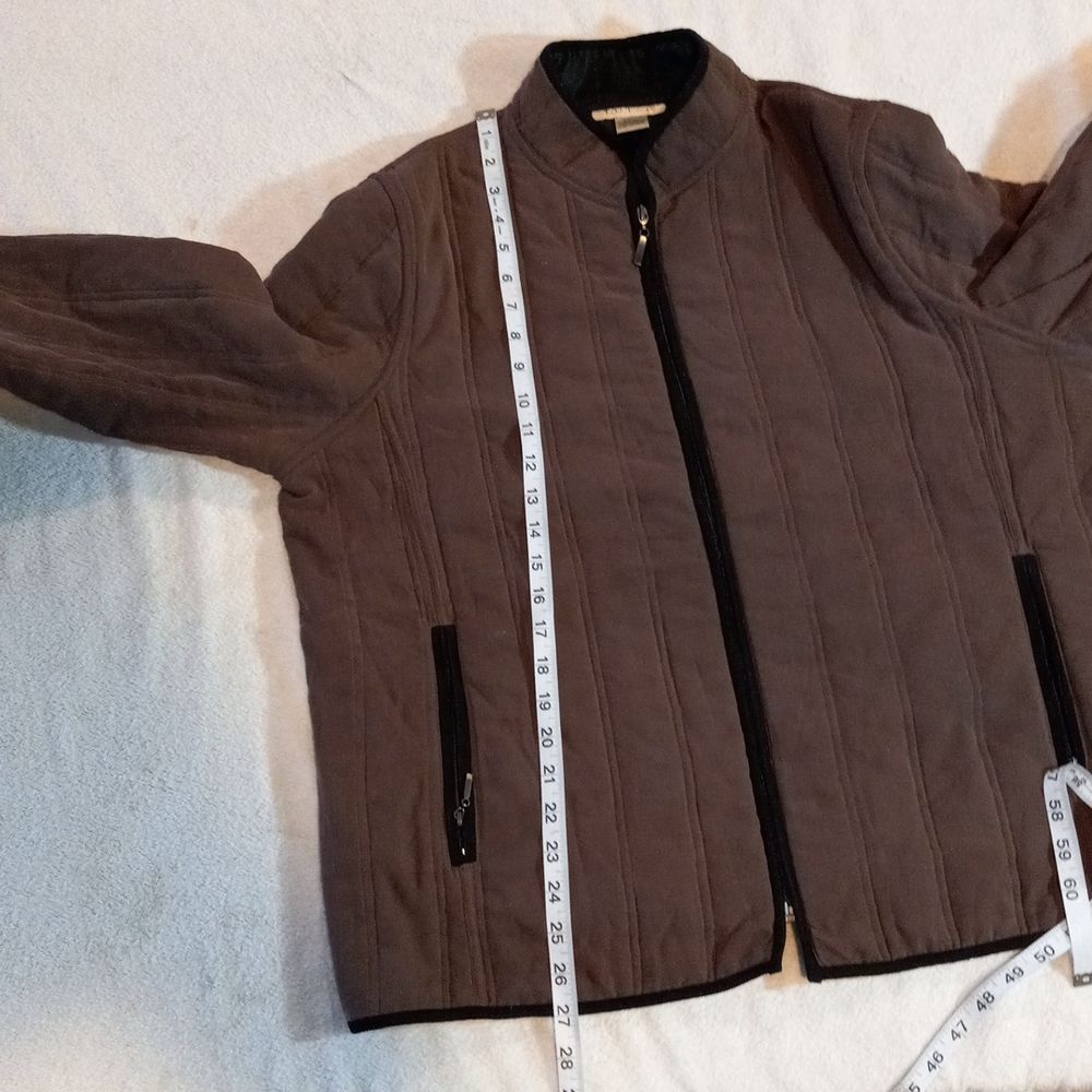 Vintage LUTAR Tan Black Lined Silk Coat - Picture 10 of 15